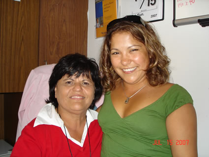 Carmen Pedroza, Irene’s sister, with Jocelyn at UCSF
