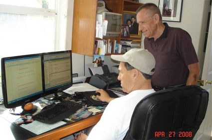 Uncle Bill and Dave in the home office “command control