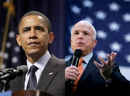Barack Obama and John McCain