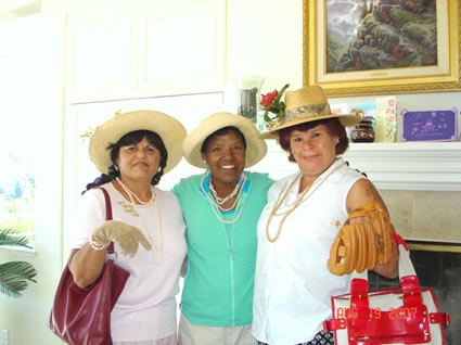 Carmen, Irene and Jane sporting their tea party attire